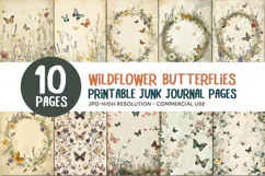 Wildflower Butterfly Junk Journal Pages Product Image 1