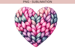 Valentine knitted heart png design for T-shirts Product Image 1