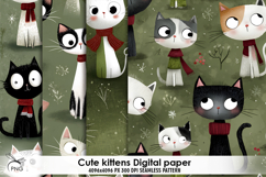 Cute kittens digital paper, seamless pattern Product Image 1