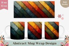 Abstract Mug Wrap PNG, Colorful Wooden Mug Template Product Image 1