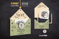 Christmas Envelope SVG laser cut file for Glowforge Product Image 2