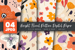 Bright Floral Pattern Digital Paper Product Image 1