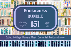 Layered bookmarks bundle svg, 3d laser cut bookmarks Product Image 1