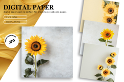 Sunflower Background Wallpaper Digital Paper Wall Art Product Image 1