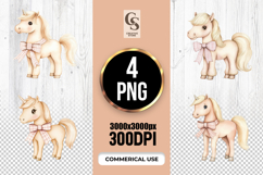 Cute Unicorn With Bow Clipart Sublimation PNG Product Image 1