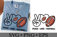 Peace Love Football Svg | Game Day Svg | Shirt Svg Product Image 2