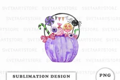 Halloween purple candy bucket PNG Product Image 1