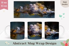 Neon Clouds Mug Wrap, Sky Mug Design, Abstract Mug Template Product Image 1