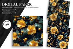 Flower Pattern Background Wallpaper Digital Paper_11 Product Image 1