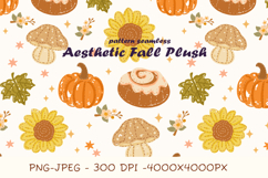 Cozy Autumn pumpkin and leaves pattern seamless Product Image 1