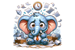 Cute Elephant Clipart - PNG File Product Image 1