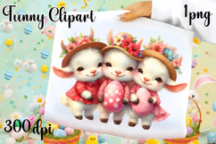 Spring animal clipart|Cute baby goat easter animals clipart Product Image 1