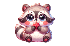 Cute Raccon Clipart - PNG File Product Image 2
