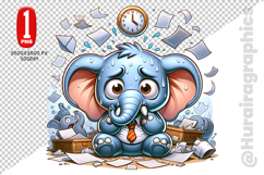 Cute Elephant Clipart - PNG File Product Image 2