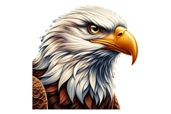 Cute Eagle Clipart - PNG File Product Image 1