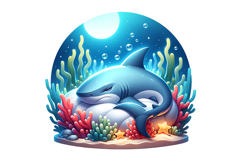 Cute Dolphin Clipart - PNG File Product Image 1