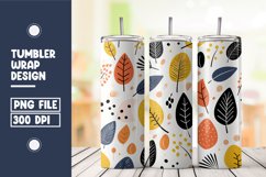 Abstract Shapes And Leaves Tumbler Wrap Sublimation Product Image 1