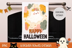 Cartoon Halloween Ghost Towel, Halloween Towel Template Product Image 1