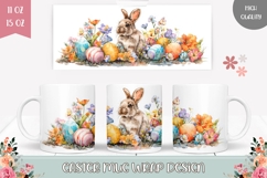 Watercolor Animals Mug Design, Easter Bunnies Mug Template Product Image 1