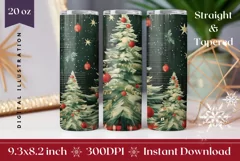 Christmas Tumbler Wrap, Christmas Tree Tumbler Design Product Image 1