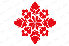 Red Floral Symmetric Motif Decorative Design Product Image 1