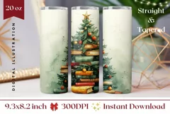 Christmas Tree Tumbler Wrap, Christmas Tumbler Sublimation Product Image 1