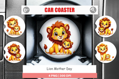 Car Coaster Lion Mother&#039;s Day Product Image 1