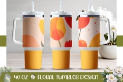 Red Tulips Tumbler Wrap Design, Floral 40 Oz Tumbler PNG Product Image 1