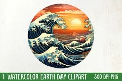 Watercolor Earth Day Clipart, Planet Earth Clipart Product Image 1