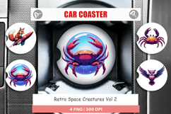 Car Coaster Retro Space Creatures Product Image 1