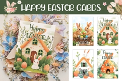 Happy Easter Card Template, Printable Easter Greeting Cards Product Image 1