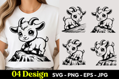 Cute Baby Goat SVG PNG Product Image 1