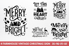 Farmhouse Vintage Christmas Sign SVG Product Image 1
