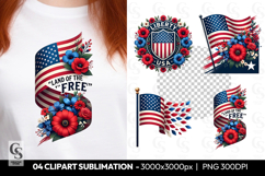 Patriotic Flag Clipart PNG Product Image 1
