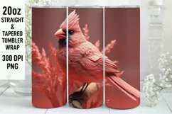 3D Cardinal Bird Tumbler Sublimation Wrap | 3D Tumbler Wrap Product Image 1