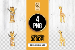 Cute Baby Giraffe Clipart Sublimation PNG Product Image 1