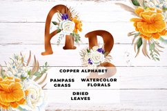Copper Boho Floral Alphabet Product Image 1