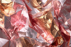Crumpled metallic foil in shades of pink, gold, and silver Product Image 1