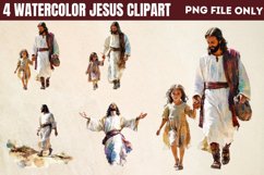 Watercolor Jesus Clipart PNG Product Image 1