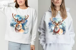 Watercolor Deers cliparts. 2 PNG sublimations Product Image 2