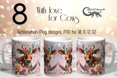 Moon, cow &amp; flowers | Mug fantasy sublimation design bundle Product Image 1