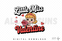 Little Miss Valentine Sublimation, Cute Valentine Design PNG Product Image 1