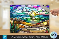Beach Stained Glass Cutting Board Sublimation Design Product Image 1