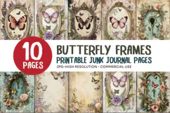 Butterfly Frames Junk Journal Pages Product Image 1