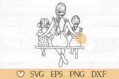 Mother and Daughters svg, Mom and Daughters, Mom of girls Product Image 1