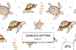 Watercolor Turtle Seamless Pattern Product Image 1