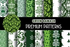 Dark Green Damask Digital Papers Product Image 1
