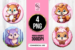 Cute Baby Squirrel Clipart Sublimation PNG Product Image 1