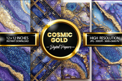 Cosmic Gold Digital Papers - 04 variations Product Image 1