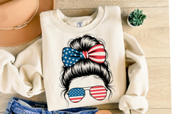 USA Messy Bun Svg Design | Svg Cut Files | Shirt Svg Product Image 2